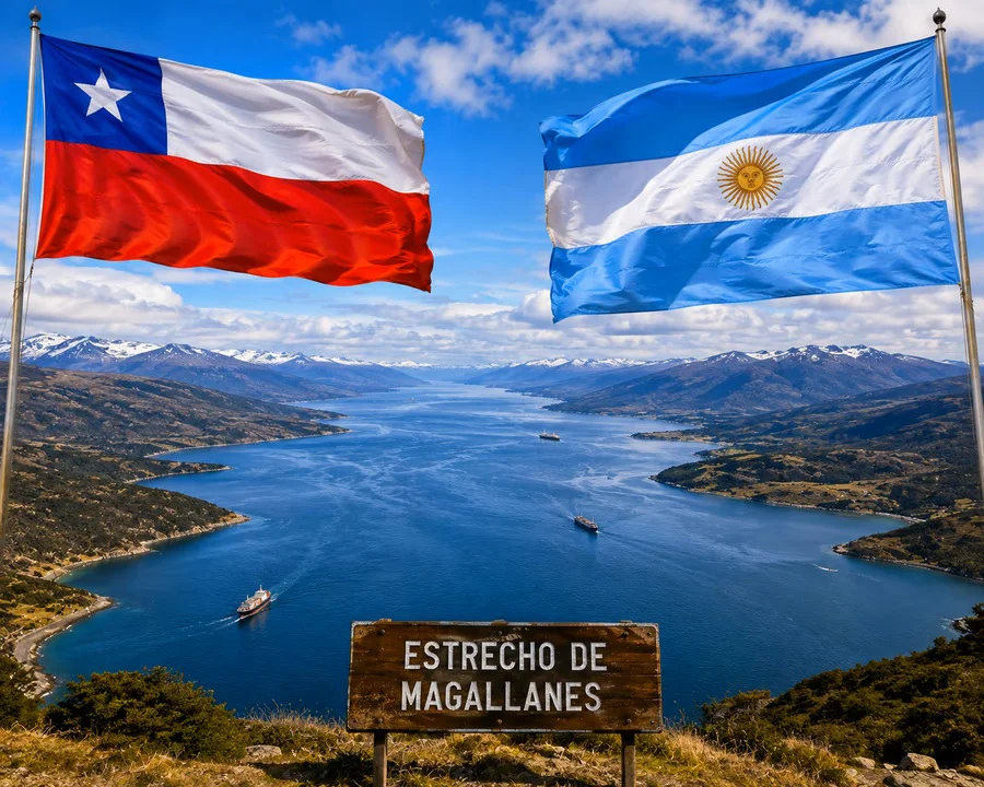 Bandera Argentina y Chilena